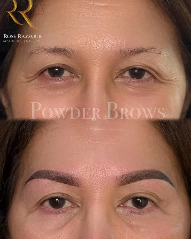 Powder Brows before and after